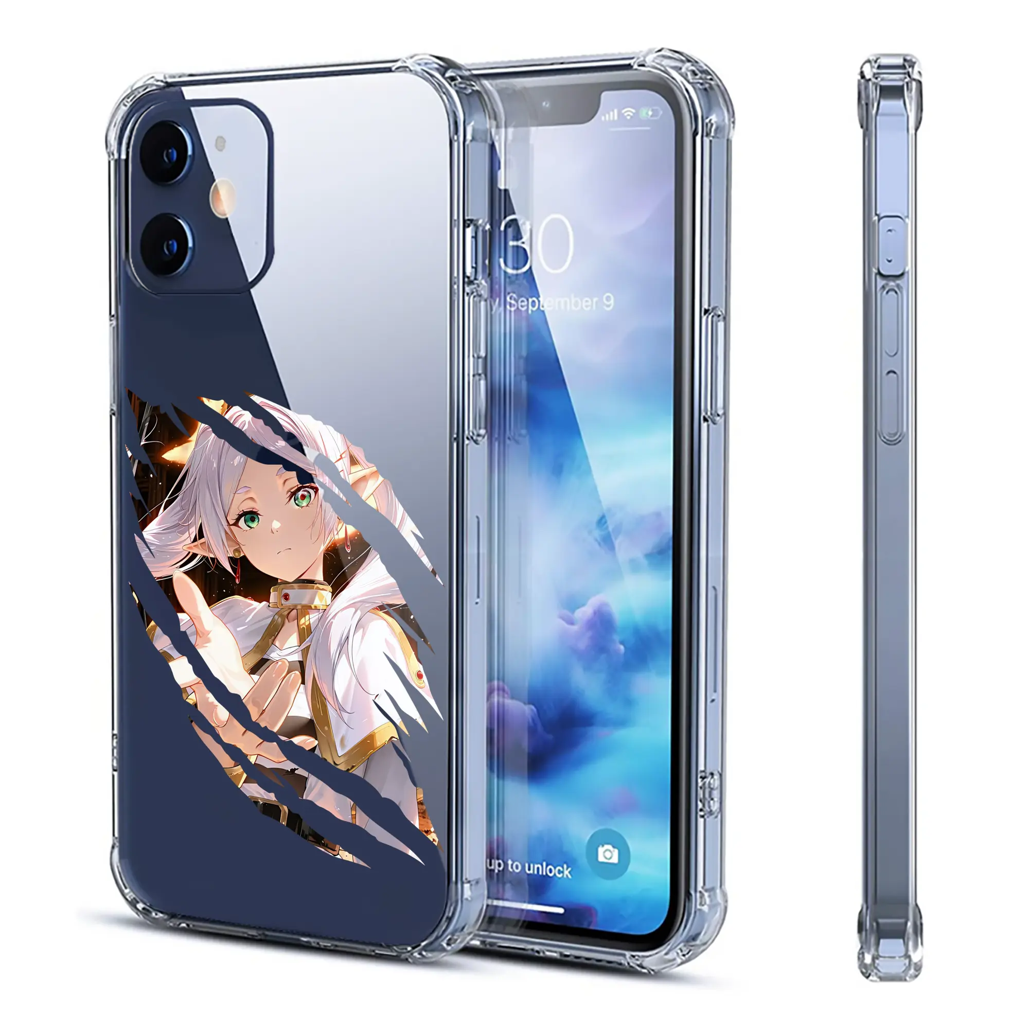 葬送のフリーレン（Frieren） グッズ,フリーレン（Frieren） - IPhone 12シリーズ対応 ・ 透明スマホケース ・ クリアソフトケース ・ TPU素材 ・ 耐衝撃 ・ 高密着 ・ 防汚 防指紋 ・ 簡単着脱